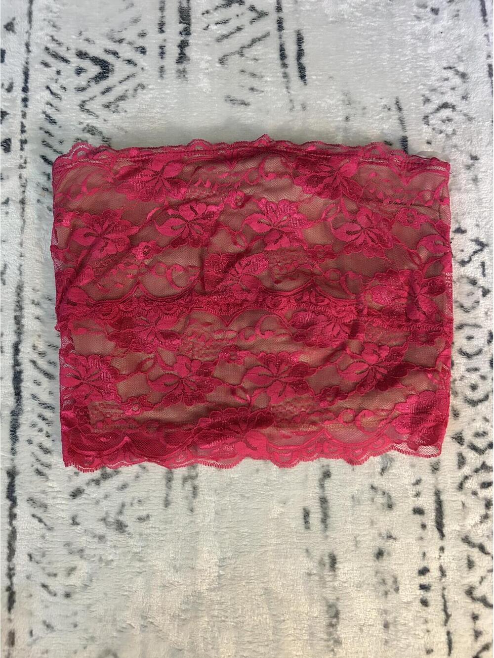 Wet Seal rose Red Lace Bandeau Top Size Small, vintage y2k
